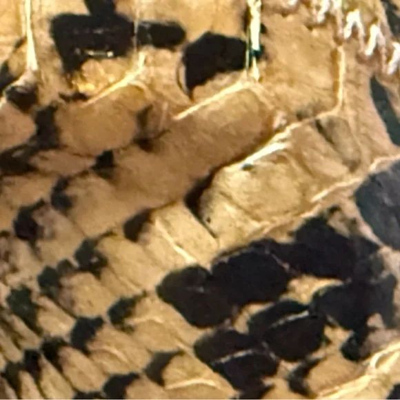 Pantera Snakeskin Clutch in Black and Brown with Gold Clasp- GUC - Picture 7 of 12